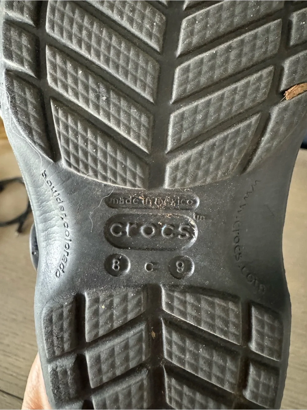 CROCS Kids Black Fuzzy Lined Clog with Heel Strap